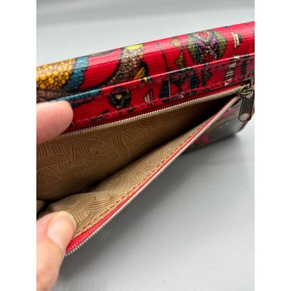 Sakroots Red Boho Wallet Coated Canvas Tri-Fold - Picture 8 of 8